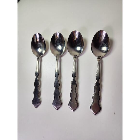 Oneida Distinction Deluxe HH Valerie Stainless 7" Dinner Spoon Set of 4 - Picture 1 of 5